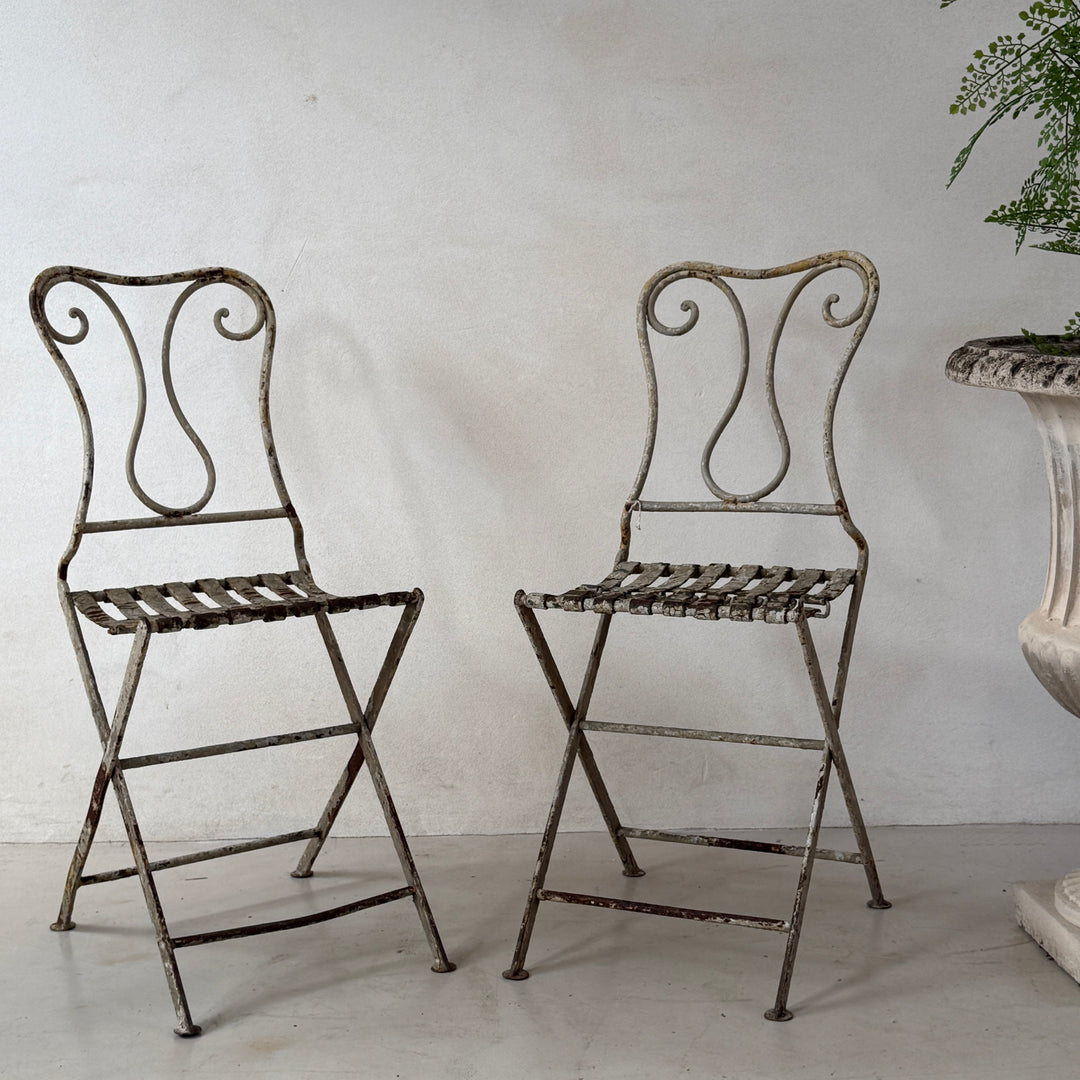 Pair of antique French folding chair 19th century | Veronique