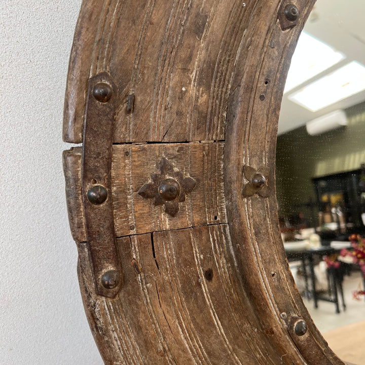 Antique Nautical Wooden Round Mirror | Anki