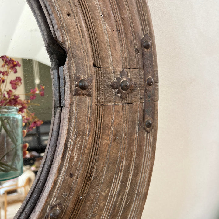 Antique Nautical Wooden Round Mirror | Anki