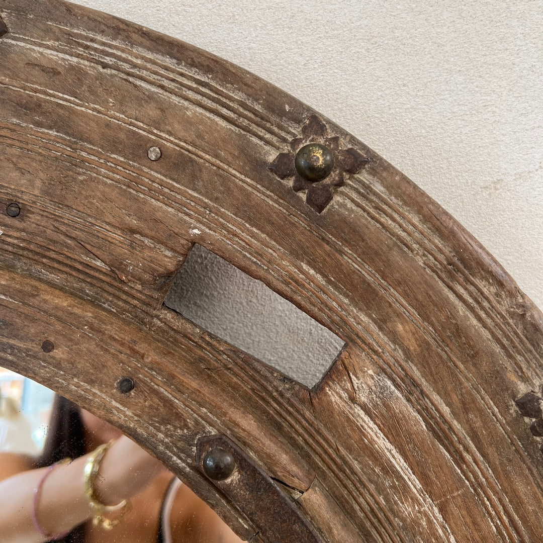 Antique Nautical Wooden Round Mirror | Anki