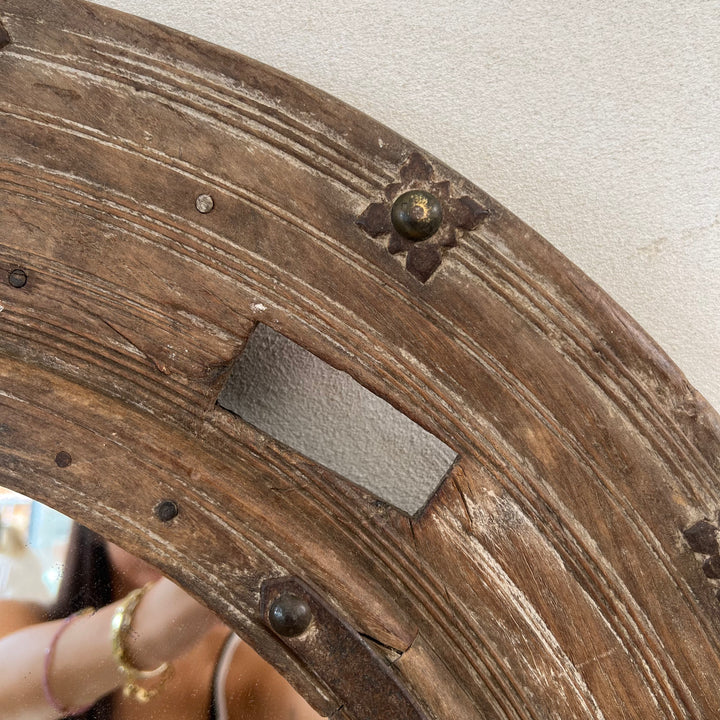 Antique Nautical Wooden Round Mirror | Anki