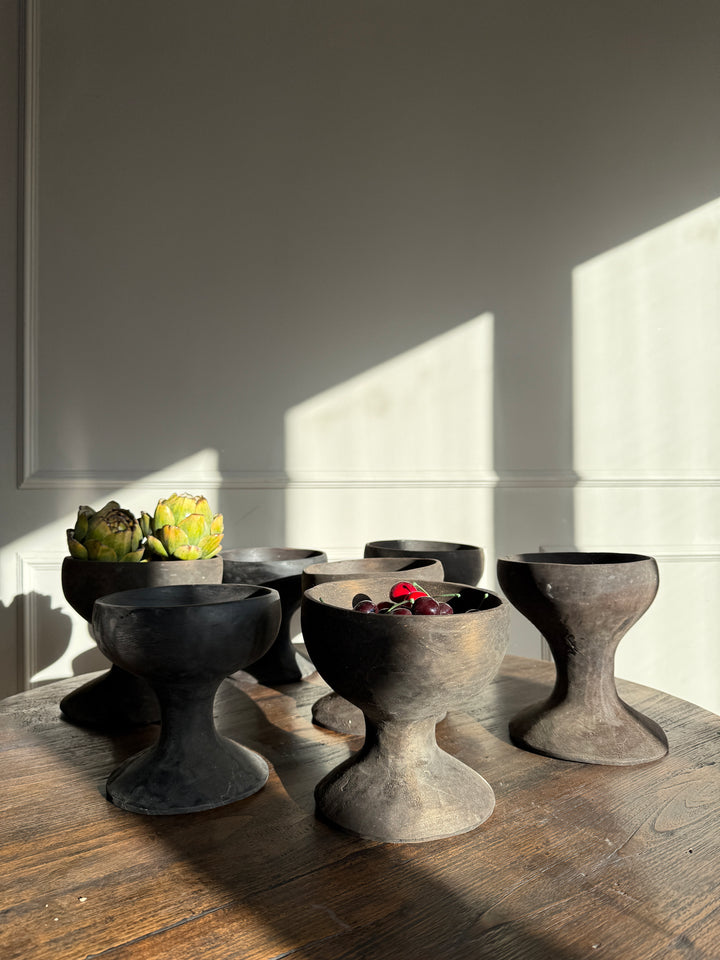 Dark Ironwood turned bowl on foot