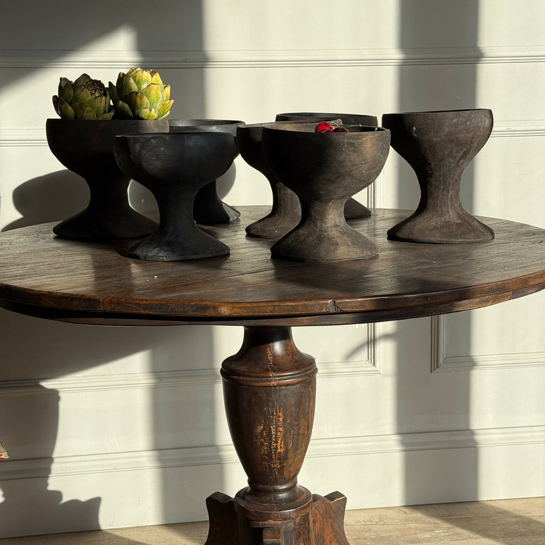 Dark Ironwood turned bowl on foot