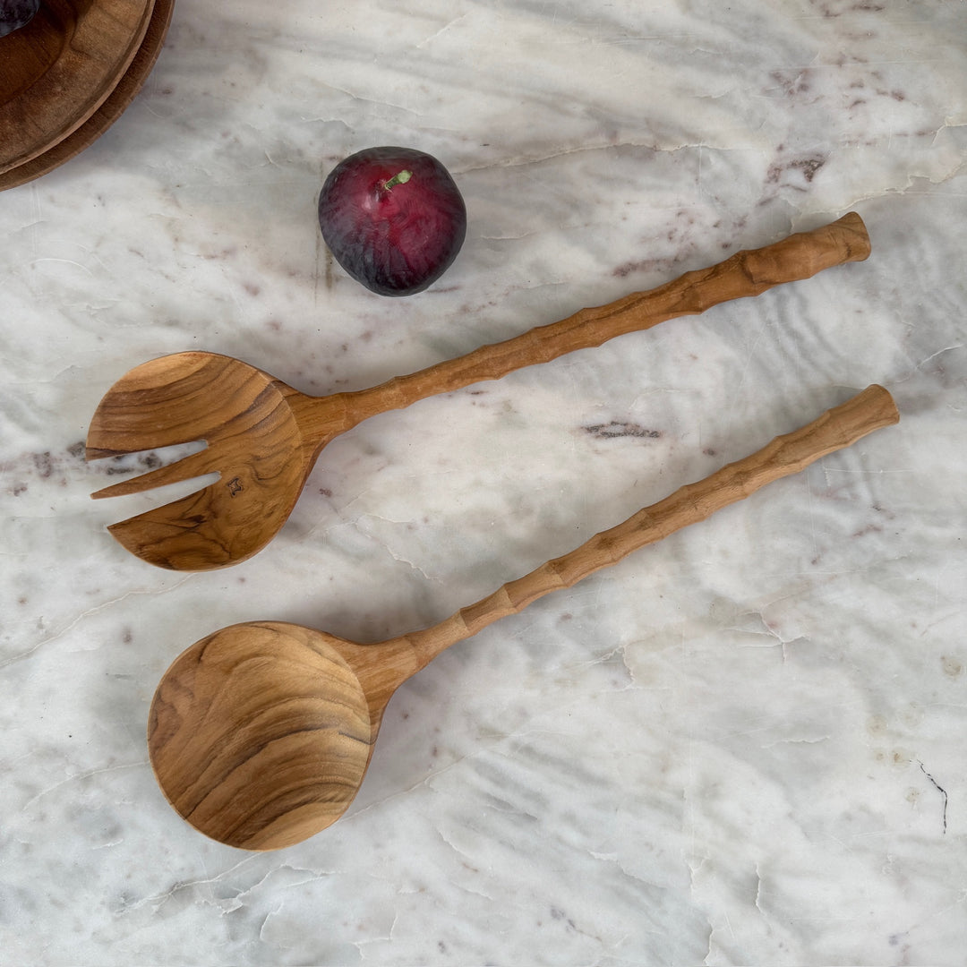 Teak Salad Server Set