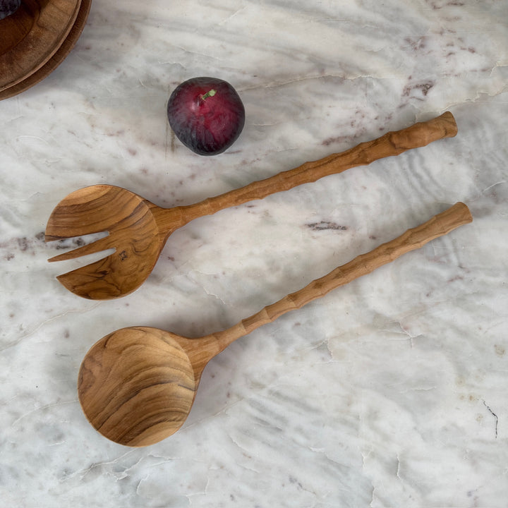 Teak Salad Server Set
