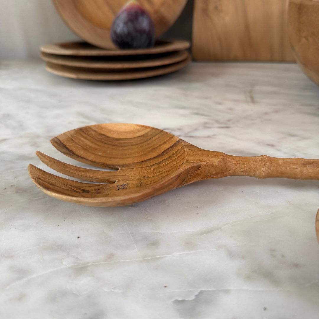 Teak Salad Server Set