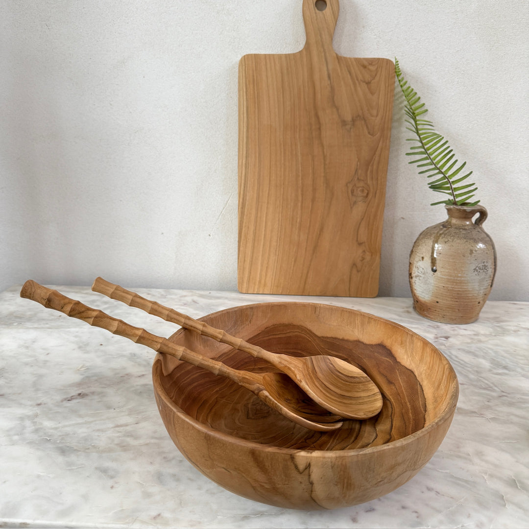 Teak Salad Server Set