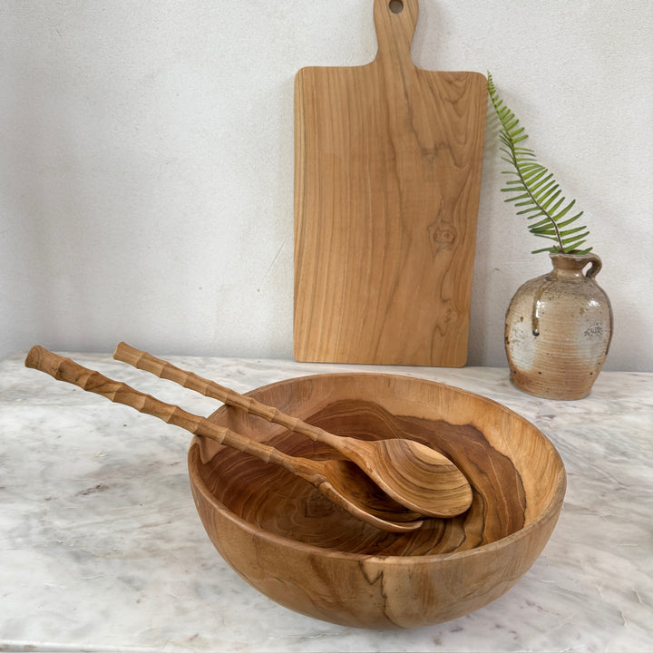 Teak Salad Server Set