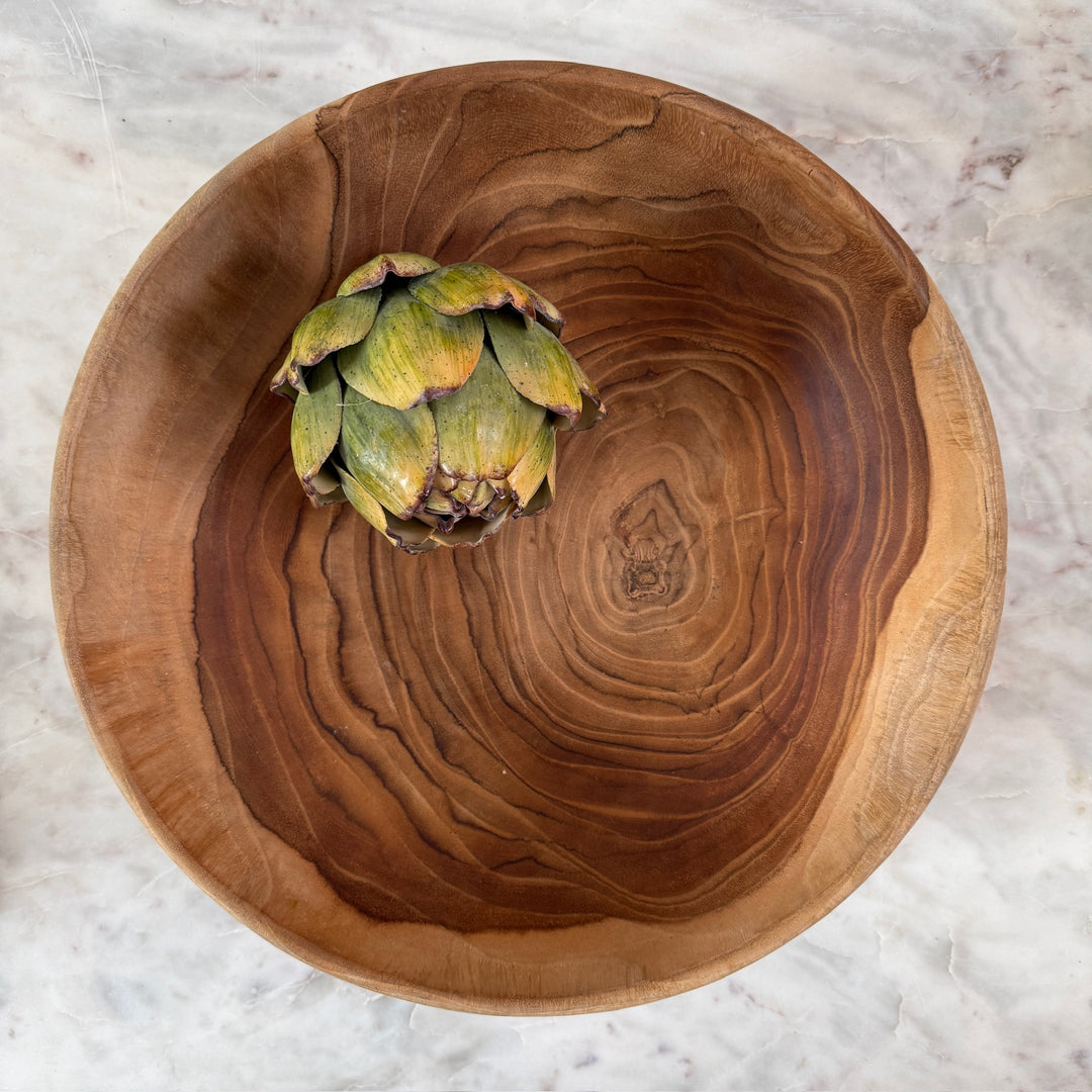 Round Teak Salad Bowl