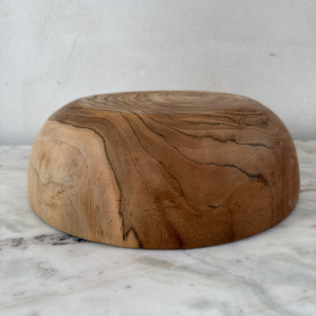 Round Teak Salad Bowl