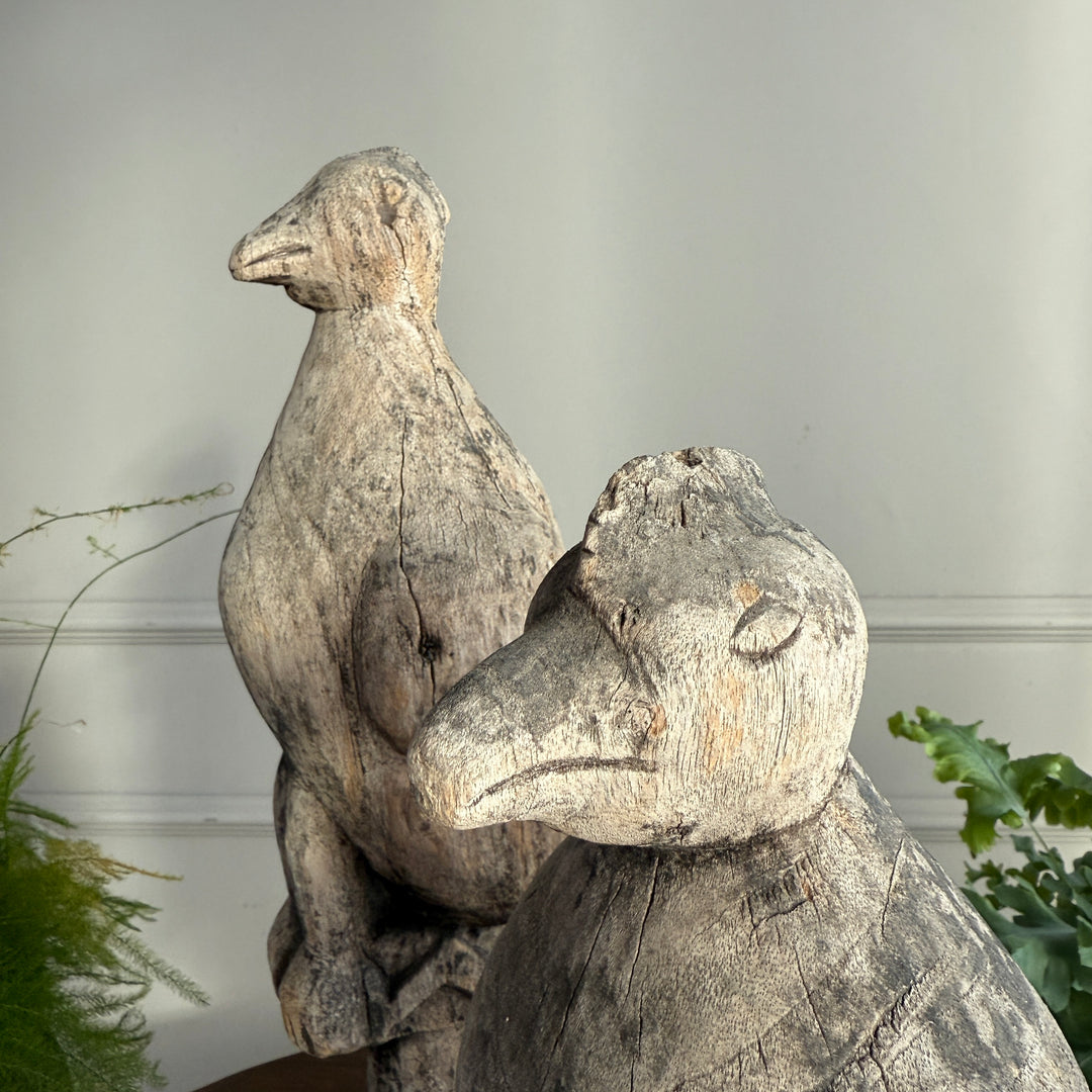 Wooden Two Birds Sculpture | Kadu