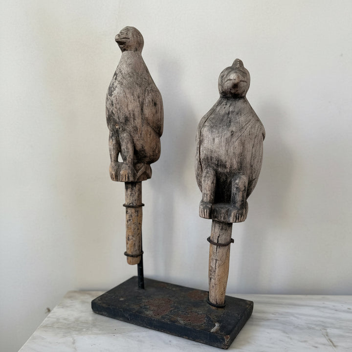 Wooden Two Birds Sculpture | Kadu