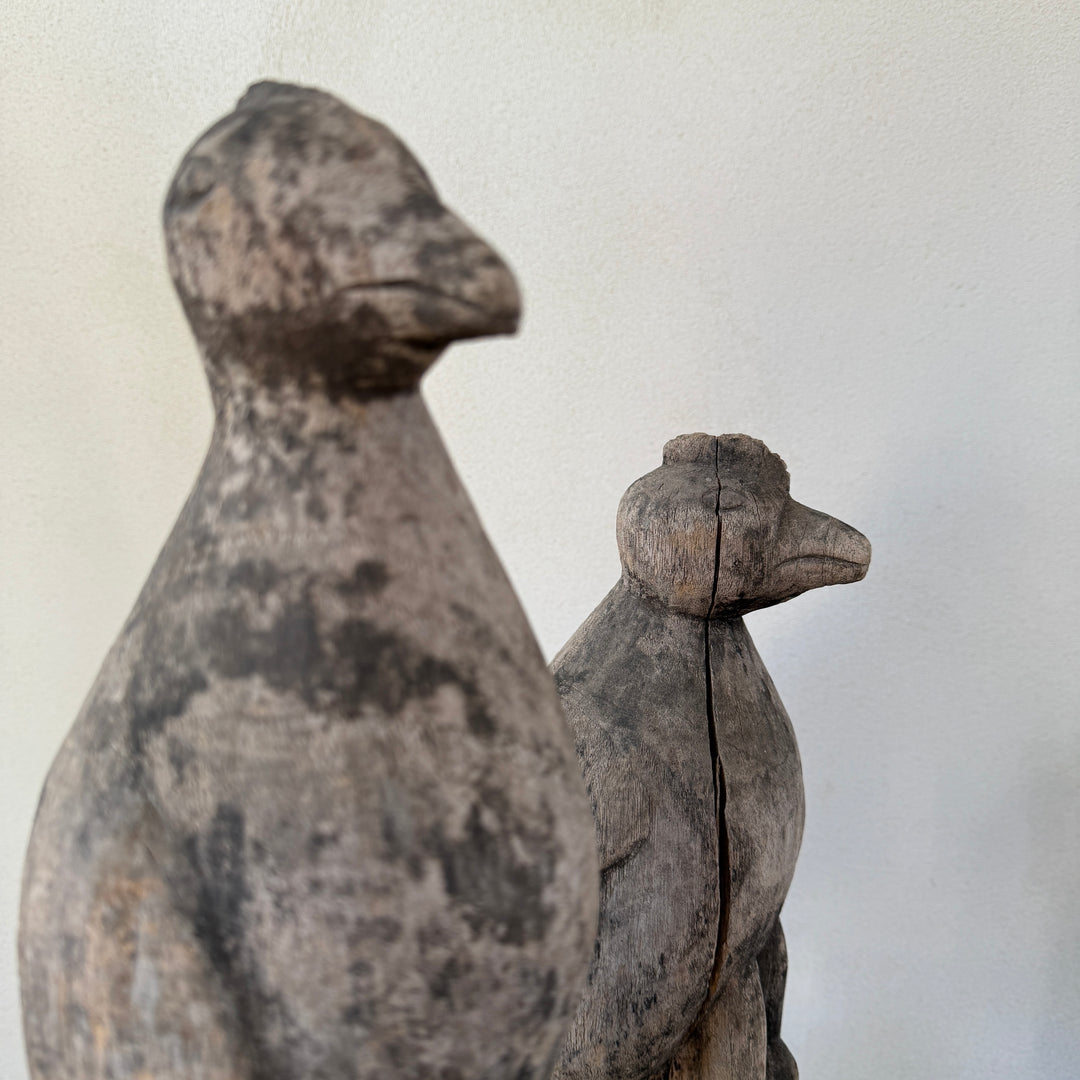 Wooden Two Birds Sculpture | Kadu