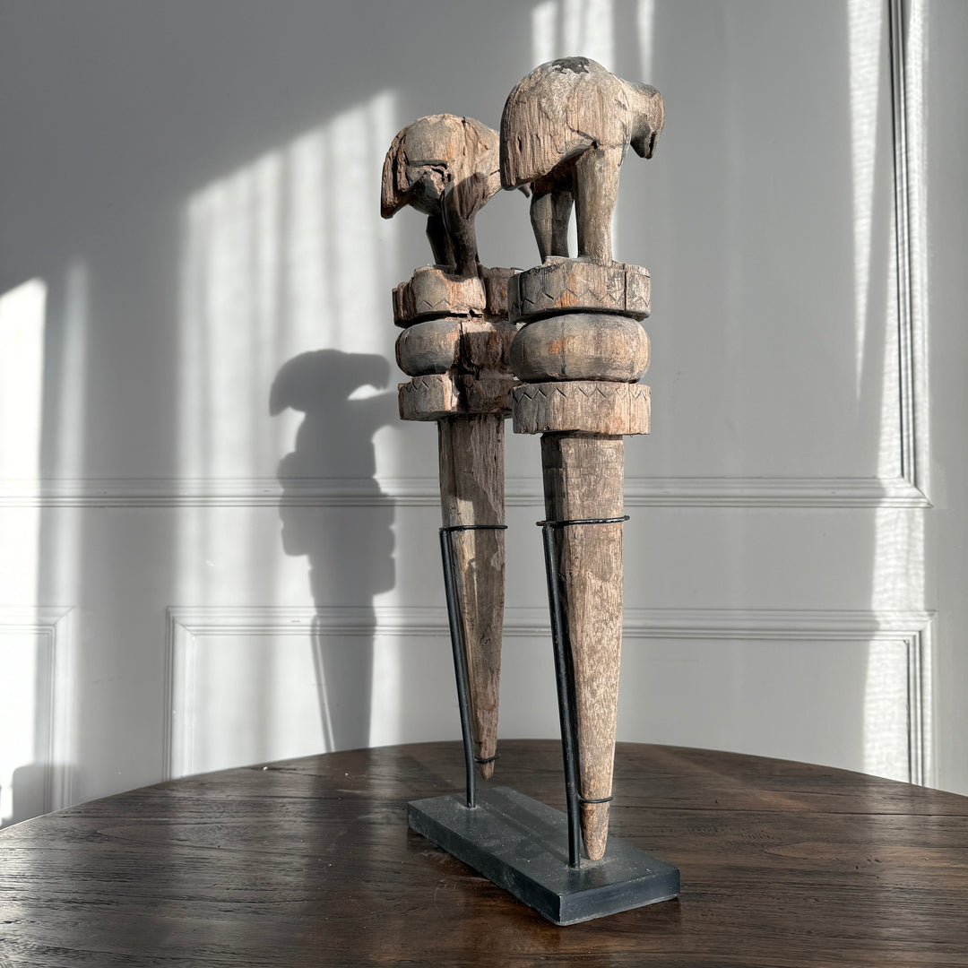 Wooden Two Birds Sculpture | Uma