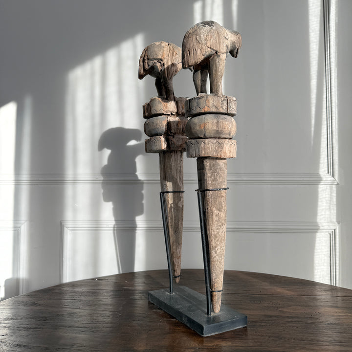 Wooden Two Birds Sculpture | Uma