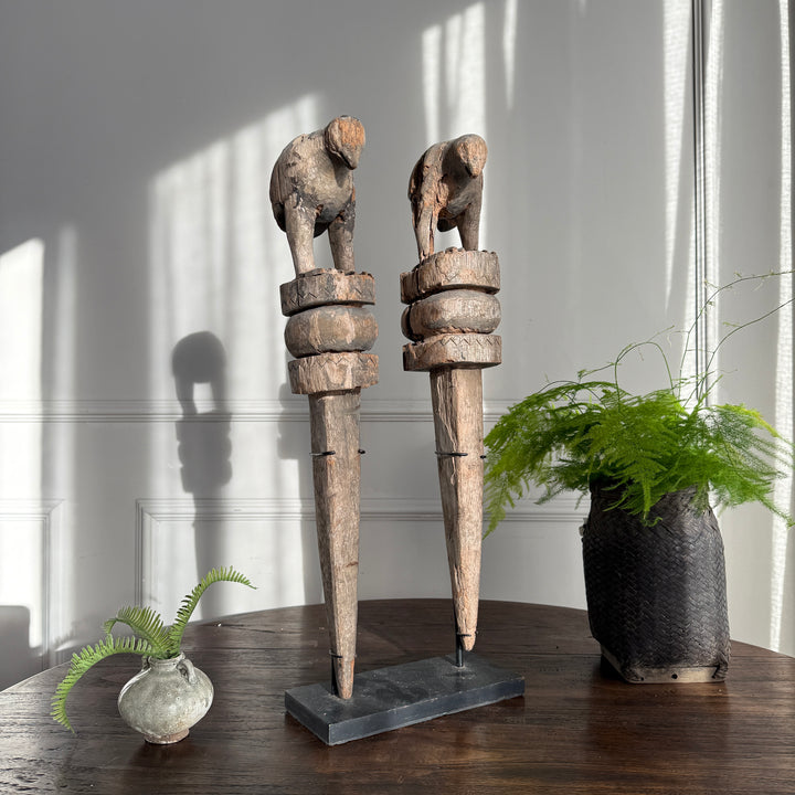 Wooden Two Birds Sculpture | Uma