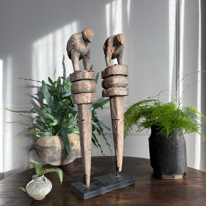 Wooden Two Birds Sculpture | Uma