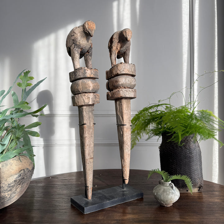 Wooden Two Birds Sculpture | Uma