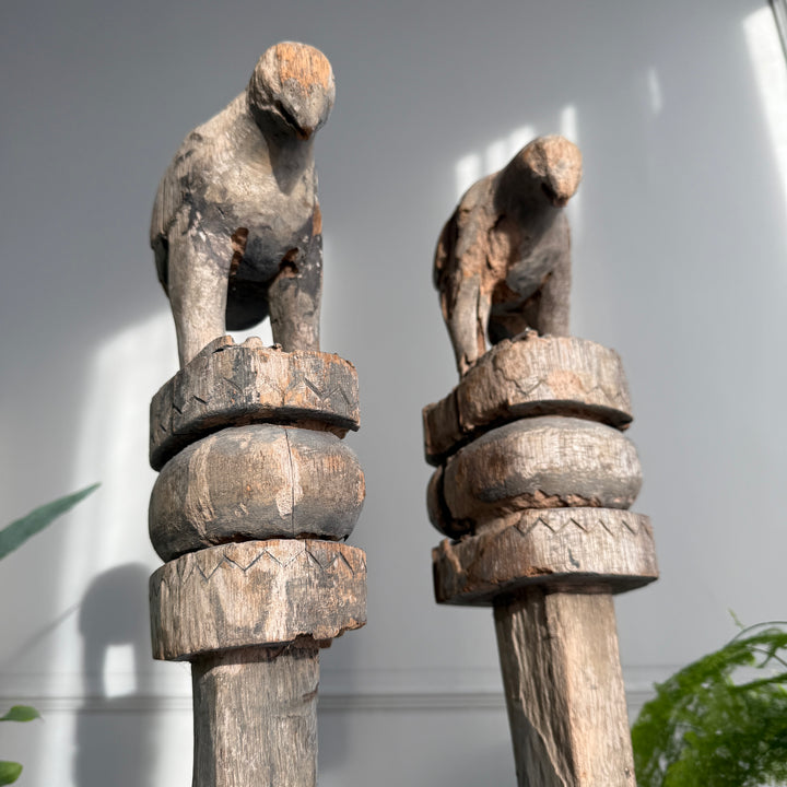 Wooden Two Birds Sculpture | Uma