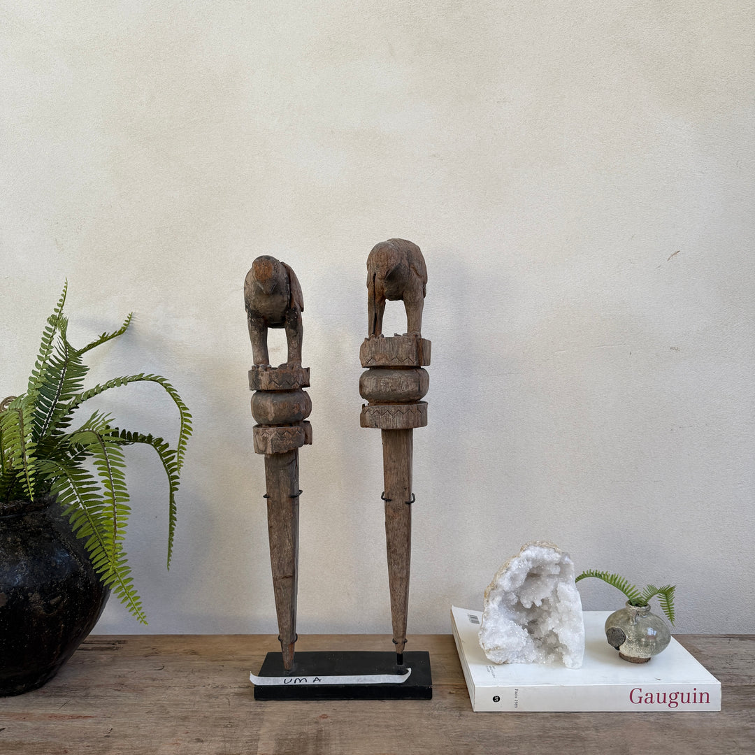 Wooden Two Birds Sculpture | Uma