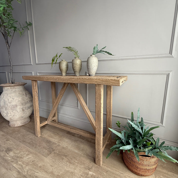 Reclaimed Rustic Elm Console Table | Cambridge