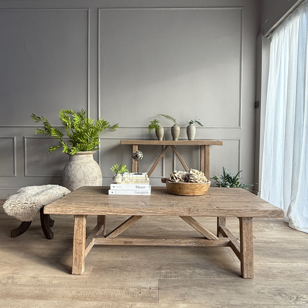 Reclaimed Rustic Elm Coffee Table | Cambridge