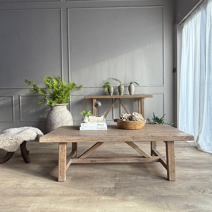Reclaimed Rustic Elm Coffee Table | Cambridge
