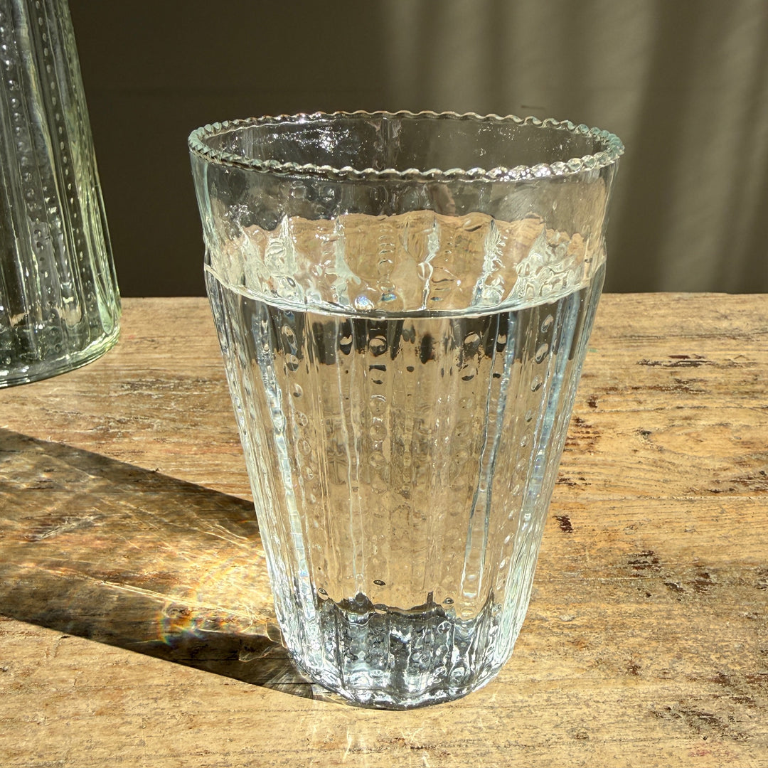 Ruffle Edge Tall Tumbler Glass