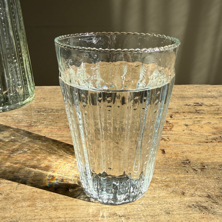 Ruffle Edge Tall Tumbler Glass