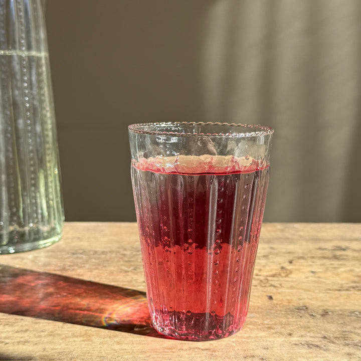 Ruffle Edge Tall Tumbler Glass