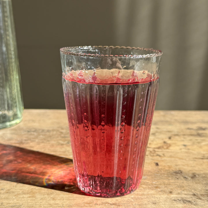 Ruffle Edge Tall Tumbler Glass
