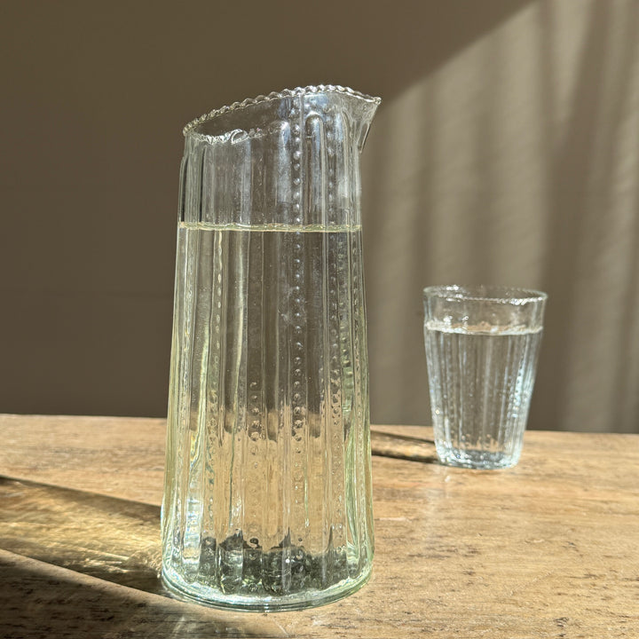 Ruffle Edge Glass Carafe
