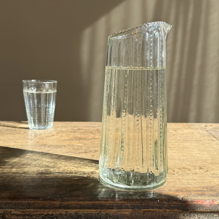 Ruffle Edge Glass Carafe