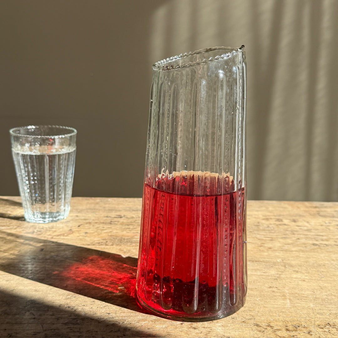 Ruffle Edge Glass Carafe