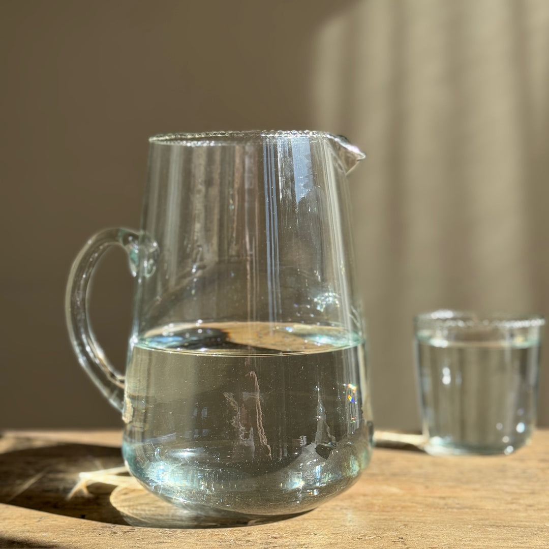 Ruffle Edge Glass Jug
