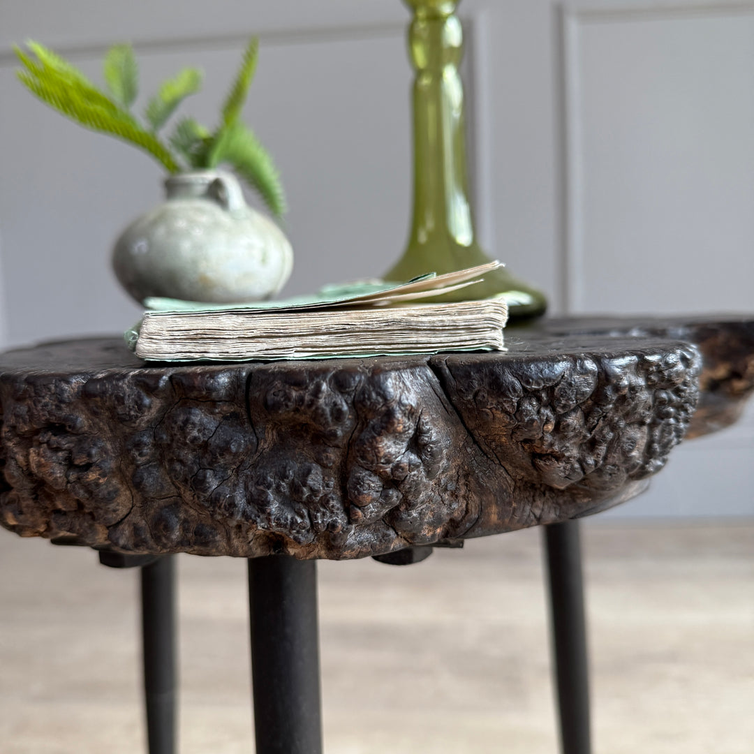 Pair of small burr walnut side tables