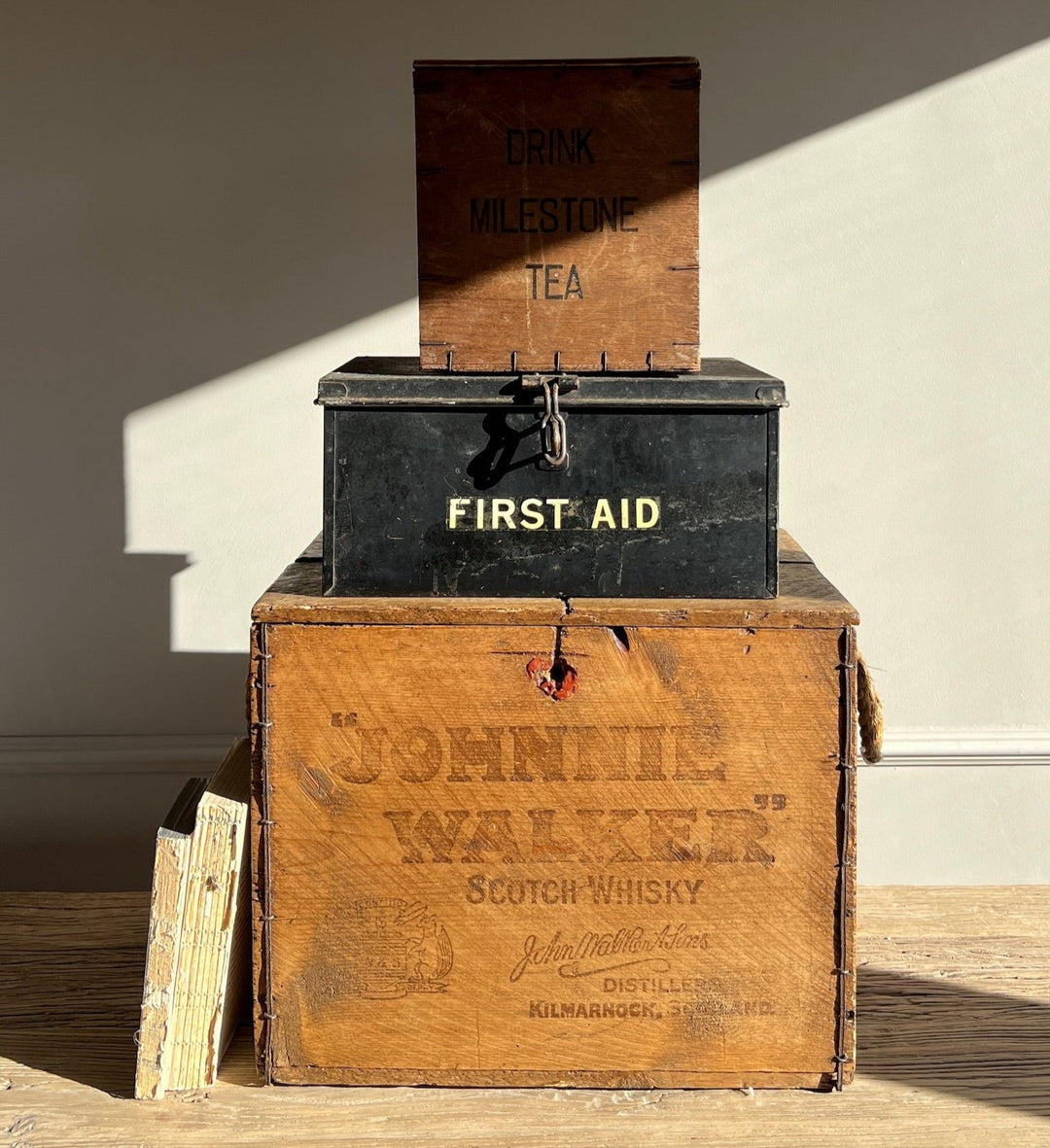 Vintage Wooden Tea Caddy Box