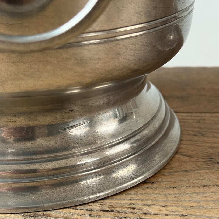 French Pewter Champagne Bucket with Lion Handles