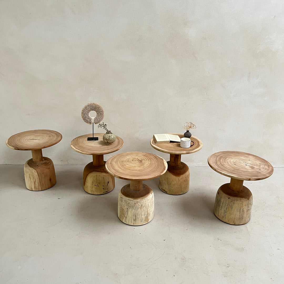 Round wooden side table | Noriz