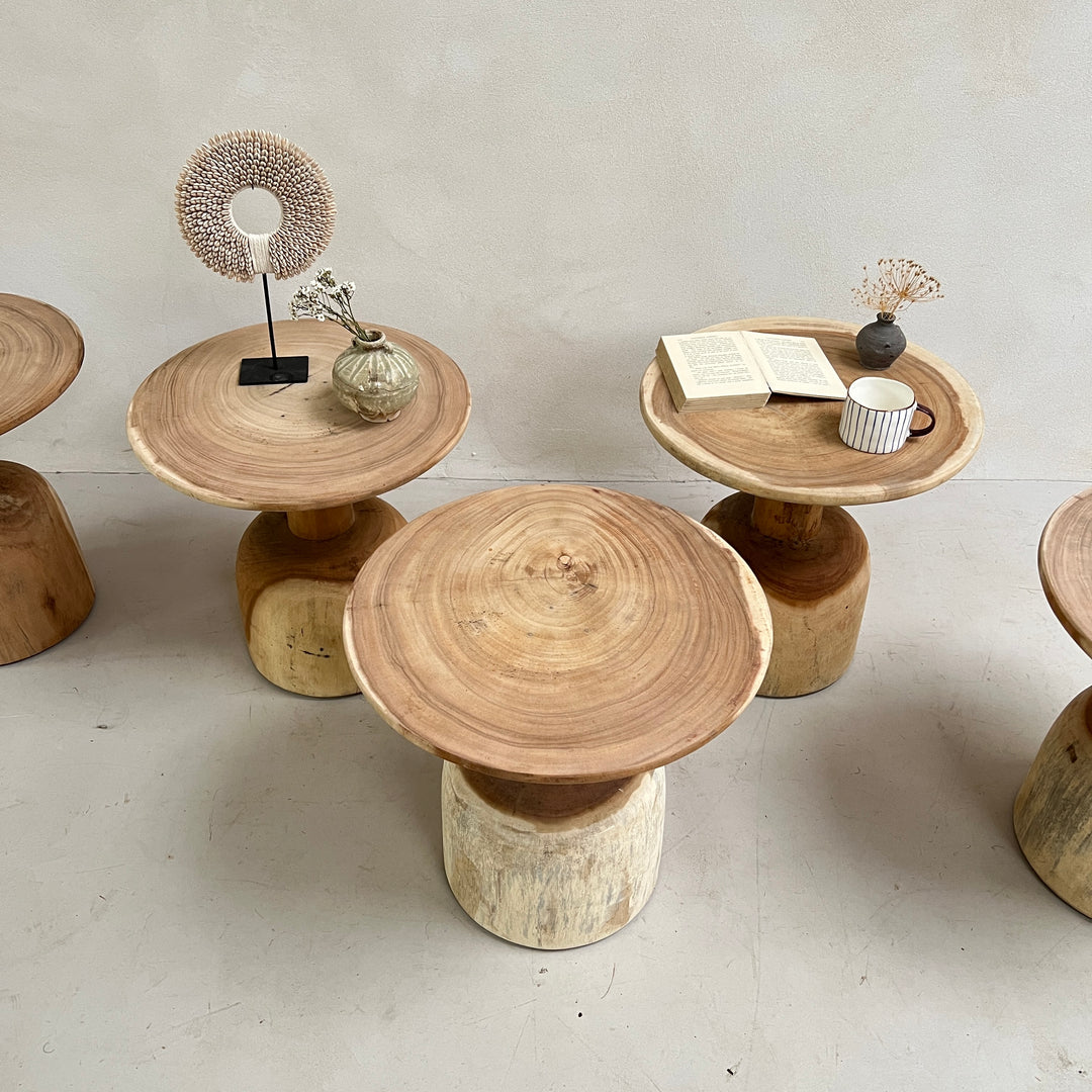 Round wooden side table | Noriz