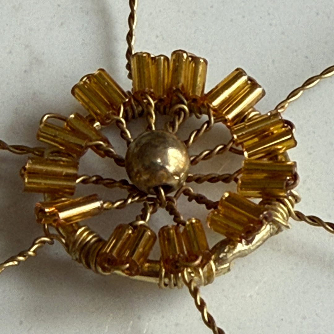 Gold Beaded Snowflake Christmas Decoration