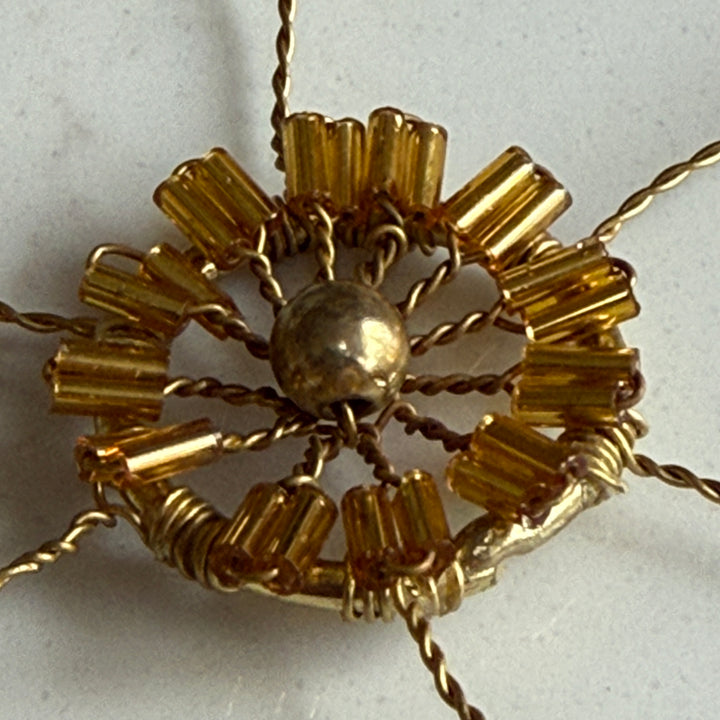 Gold Beaded Snowflake Christmas Decoration