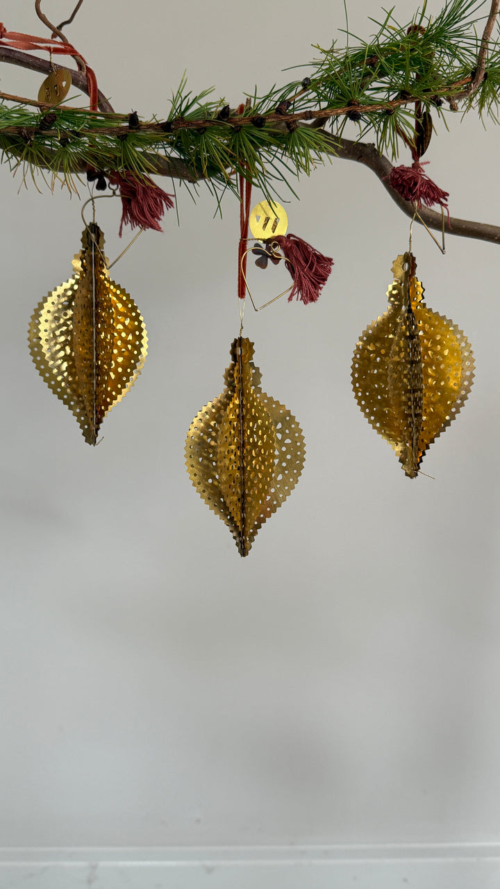 Antique Gold Filigree Christmas Decoration