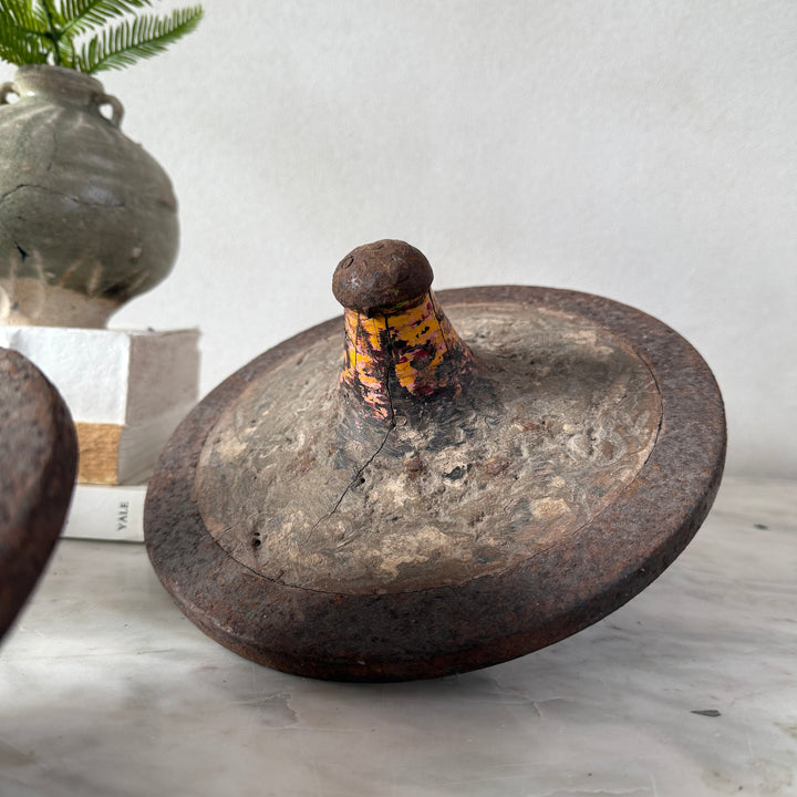 Antique natural spinning tops