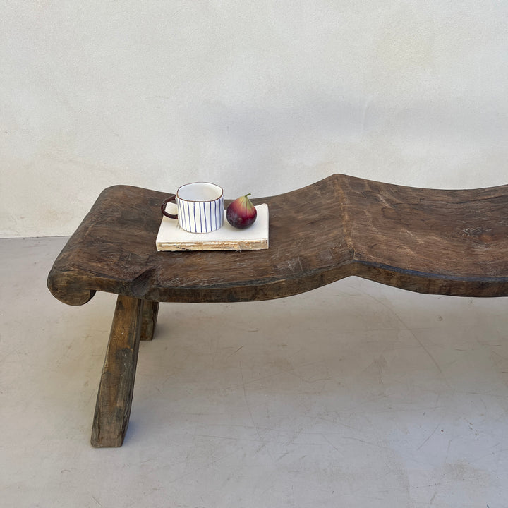 Antique Handcarved Curved Bench | Four seats