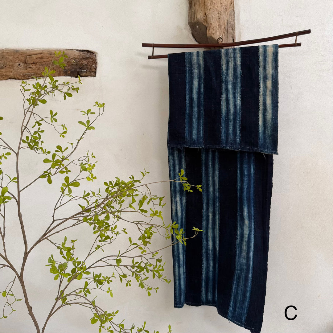 Antique Bamileke Cloth on Bamboo Artisan Hanger