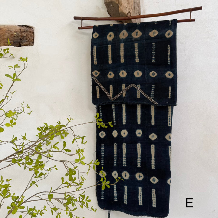Antique Bamileke Cloth on Bamboo Artisan Hanger