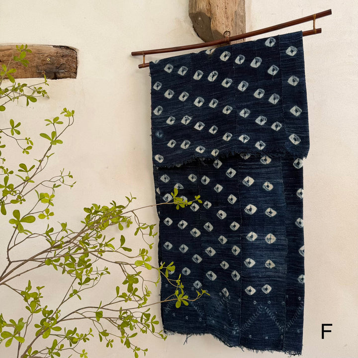 Antique Bamileke Cloth on Bamboo Artisan Hanger