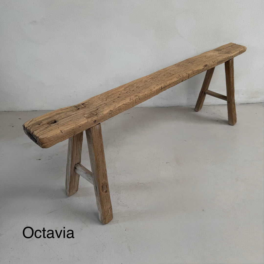 Extra Long Rustic Antique Bench | 129 to 163cm long