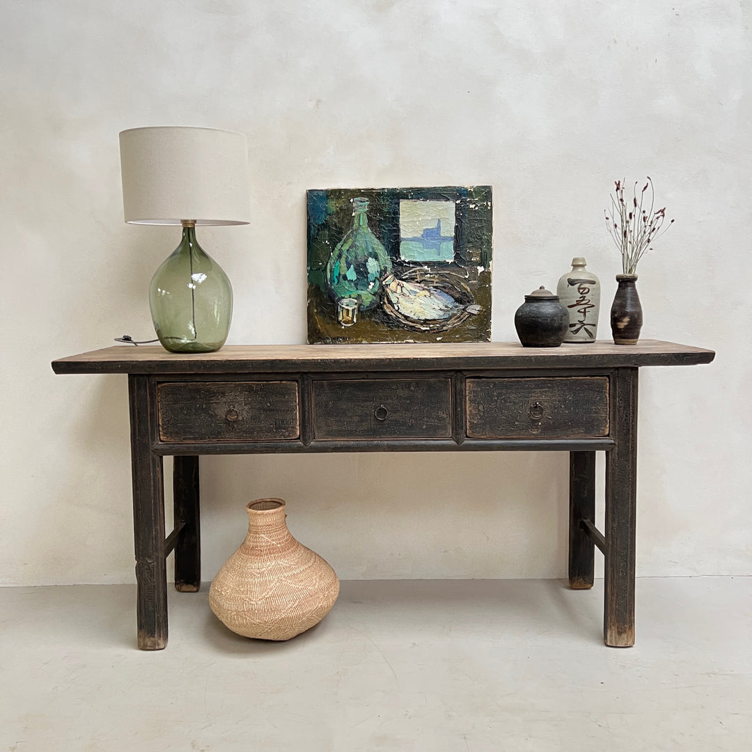 Antique black console table | Mason